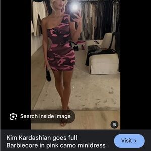 Balenciaga Pink Camo One Shoulder Dress